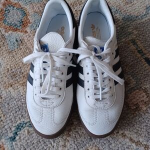 Adidas Womens Sambarose White and Black Classic With Dark Gum Sole Sneakers